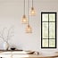3-light pendant light Ayla in rattan - black and natural