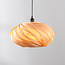 Sorella pendant lamp designer lighting with light brown wood effect shade