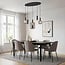 5-light pendant light Yoku - black with smoked glass