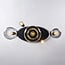 5-light pendant light Yoku - black with smoked glass
