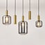 5-light pendant light Yoku - gold with smoked glass