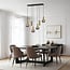 6-light pendant light Doku - gold with smoked glass