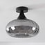 ceiling light Nur - black with striped smoked glass