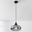 pendant light Ori - black with striped smoked glass