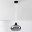 pendant light Ori - black with striped smoked glass