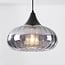 pendant light Ori - black with striped smoked glass