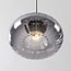 pendant light Ori - black with striped smoked glass