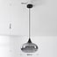 pendant light Ori - black with striped smoked glass