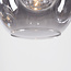 Design ceiling light Glo with 5 glass spheres – smoked glass, amber and clear glass