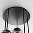 Glo designer ceiling lamp with 5 glass spheres – smoked glass, amber and clear glass