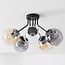5-light ceiling light Ljus - smoked, amber and clear glass