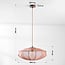 Japandi Feronia pendant light with soft pink fabric shade Ø60 cm