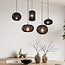 5-light Japandi pendant lamp Karima - Black