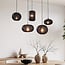 5-light pendant light Karima - black