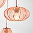 3-light pendant light Velora with fabric shades - soft pink