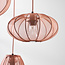 3-light Japandi Velora pendant lamp with soft pink fabric shades