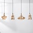 4-light pendant light Maracas - black with amber glass