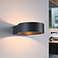 Modern bathroom wall light round Leo - Black