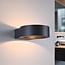 Modern round bathroom wall lamp Leo in black