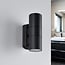 Bathroom wall lamp Olivia 2-light in black, round