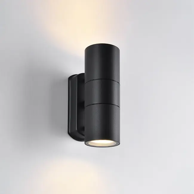 Bathroom wall light Olivia, 2-light - black and round