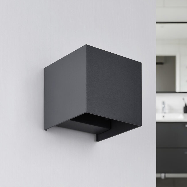 Modern Oliver bathroom lamp with adjustable flaps - anthracite