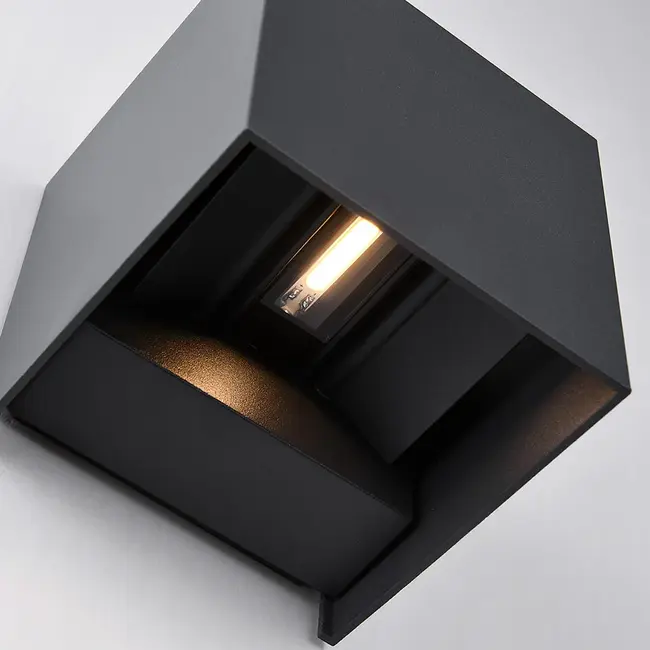 Modern Oliver bathroom lamp with adjustable flaps - anthracite