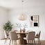 pendant light Fayra with round fabric shade - light beige