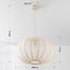 pendant light Fayra with round fabric shade - light beige