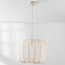 Fabric pendant light Wivra – Japandi style with light beige shade in a soft square shape