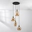 4-light pendant light Nilo - amber glass