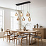 Pendant light Nilo – 6-light amber glass with curved glass