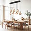 7-light pendant light Nilo - amber glass