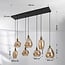 7-light pendant light Nilo - amber glass