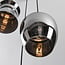 3-light pendant light Zian - black with smoked glass and mirror effect