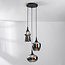 Zian pendant lamp design – 3-light, black with smoked glass in various shapes