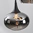 3-light pendant light Zian - black with smoked glass and mirror effect