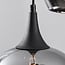 3-light pendant light Zian - black with smoked glass and mirror effect