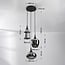 3-light pendant light Zian - black with smoked glass and mirror effect