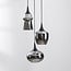 3-light pendant light Zian - black with smoked glass and mirror effect