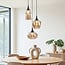 3-light pendant light Zian - black with amber glass in various shapes