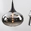 6-light pendant light Lior - black with smoked glass and mirror-effect shades in various shapes