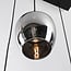 6-light pendant light Lior - black with smoked glass and mirror-effect shades in various shapes