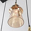 6-light pendant light Lior - black with amber glass in various shapes