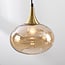 8-light pendant light Cael - gold with amber glass