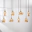 8-light pendant light Cael - gold with amber glass