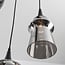 8-light pendant light Cael - black with smoked glass and mirror effect