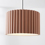 Modern pendant light Ripla with round linen shade - mocha brown