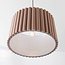 Modern pendant light Ripla with round linen shade - mocha brown
