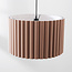 Modern pendant light Ripla with round linen shade - mocha brown
